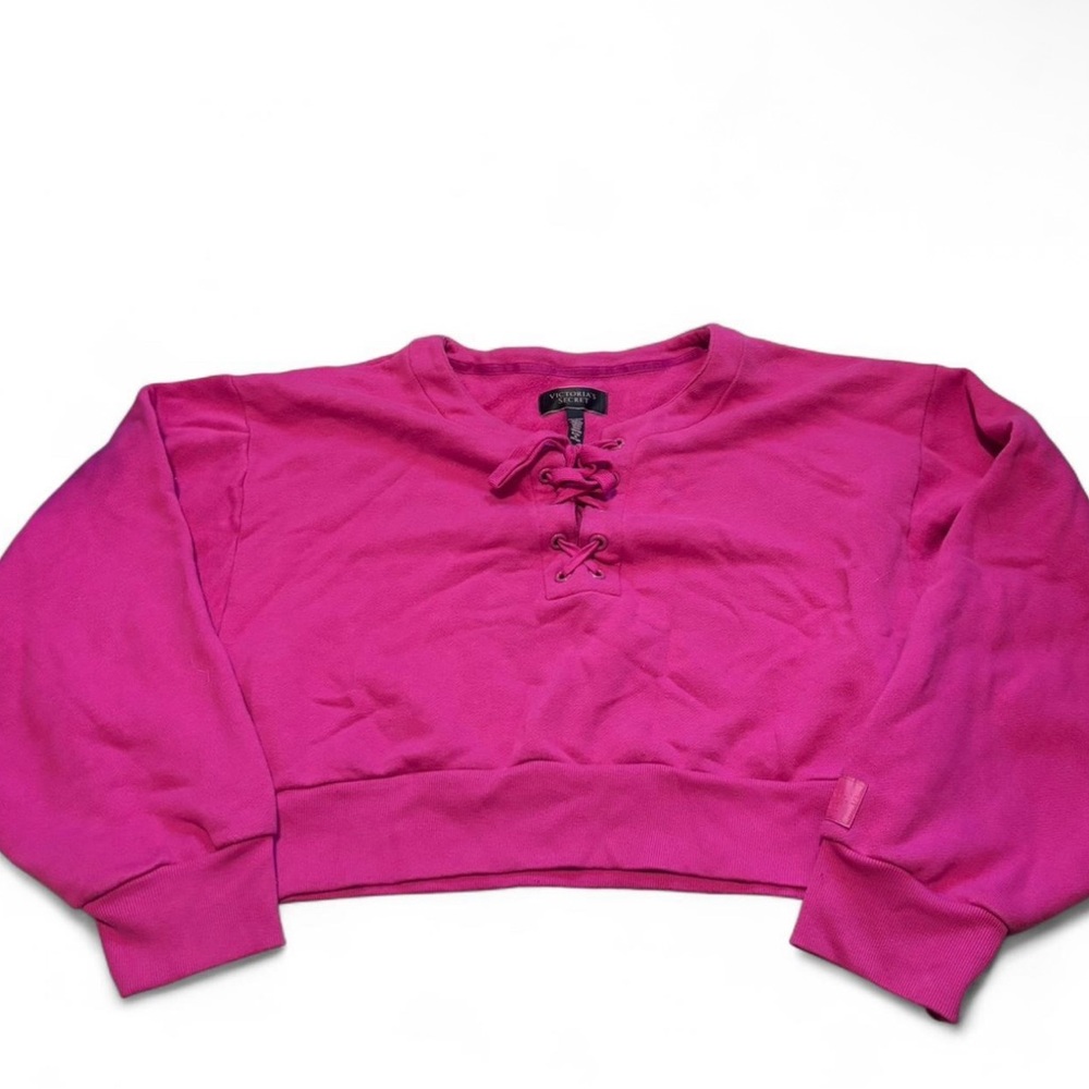 Victoria's Secret Fuchsia Lace-Up Sweatshirt